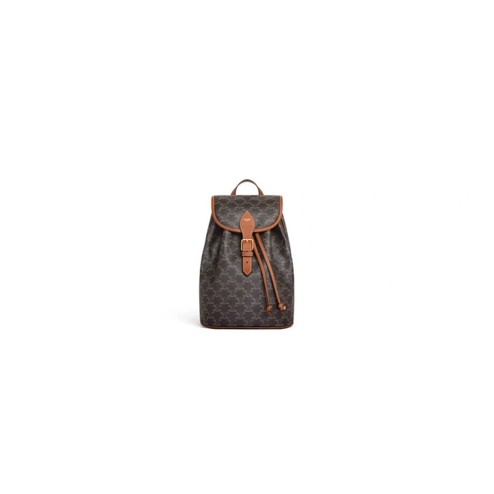 GoodFit CELINE FOLCO Logo Print Calfskin Medium Backpack 2583