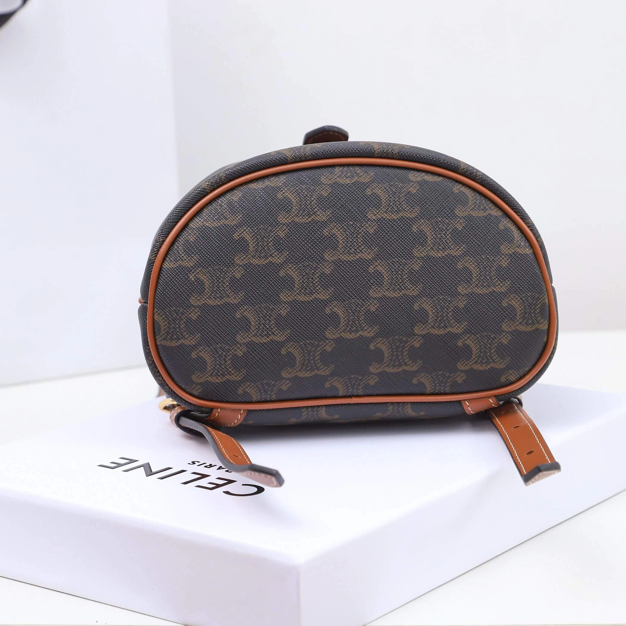UrbanStyle CELINE FOLCO Logo Print Calfskin Mini Backpack 2582