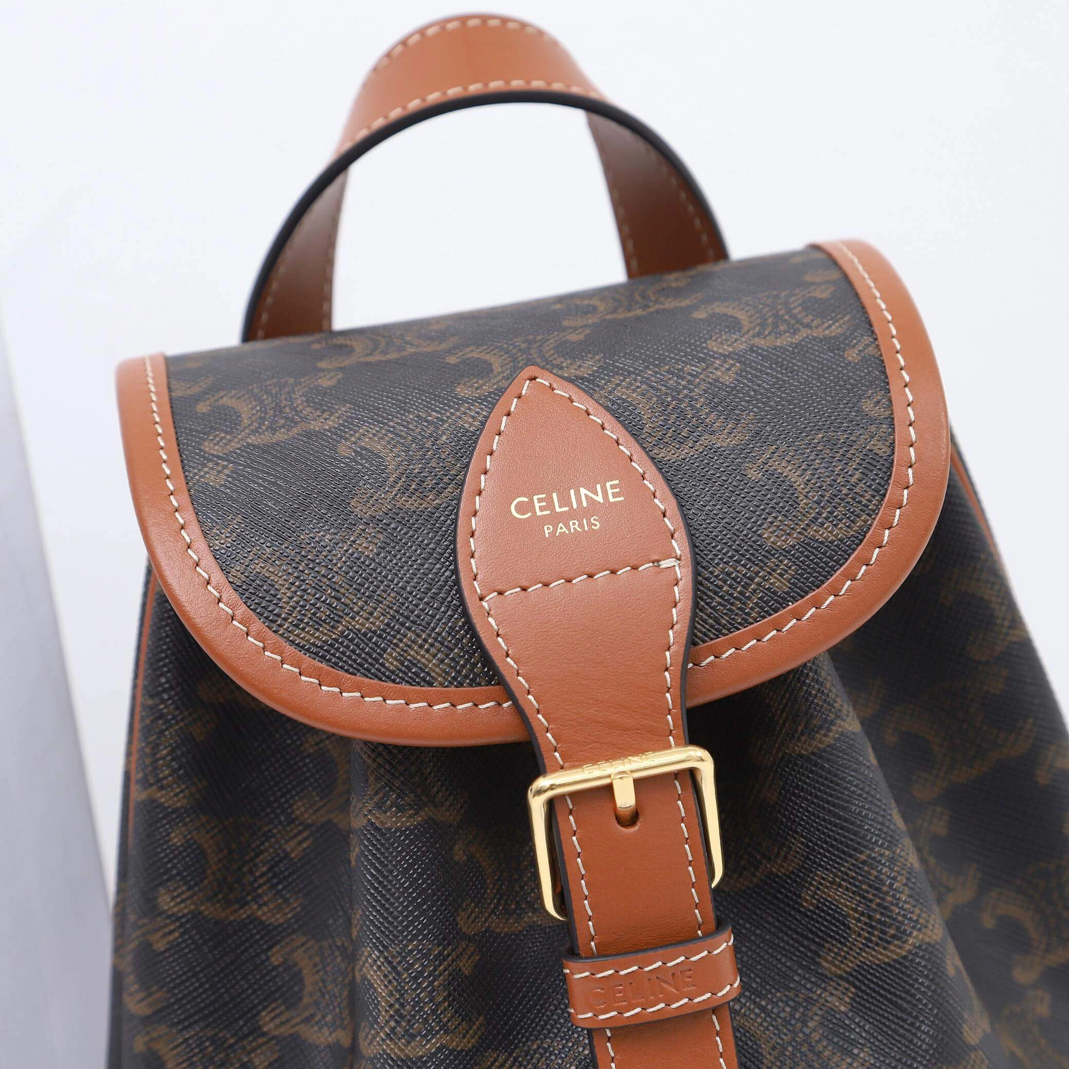 UrbanStyle CELINE FOLCO Logo Print Calfskin Mini Backpack 2582