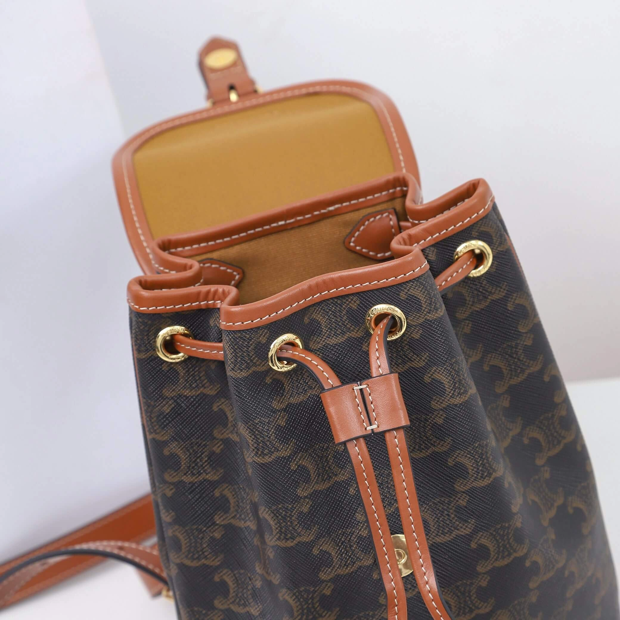 UrbanStyle CELINE FOLCO Logo Print Calfskin Mini Backpack 2582