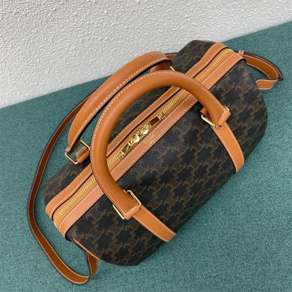 CELINE Large Boston IN Triomphe Canvas and calfskin Classic 2548