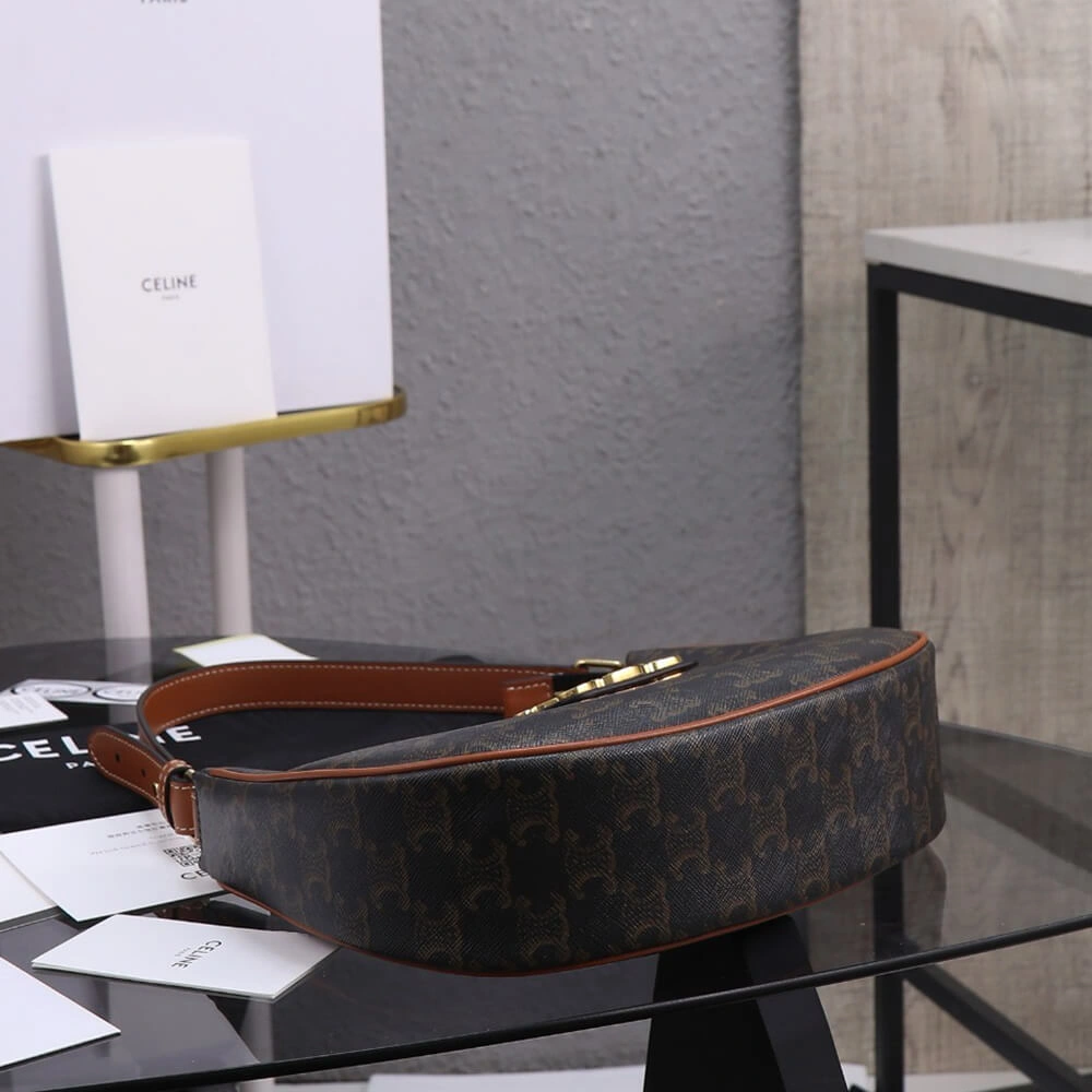 Durable CELINE MEDIUM AVA TRIOMPHE BAG in Triomphe Canvas and calfskin 2544
