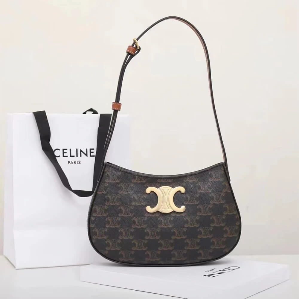 CELINE MEDIUM TILLY BAG in Triomphe canvas and calfskin Lightweight 2506