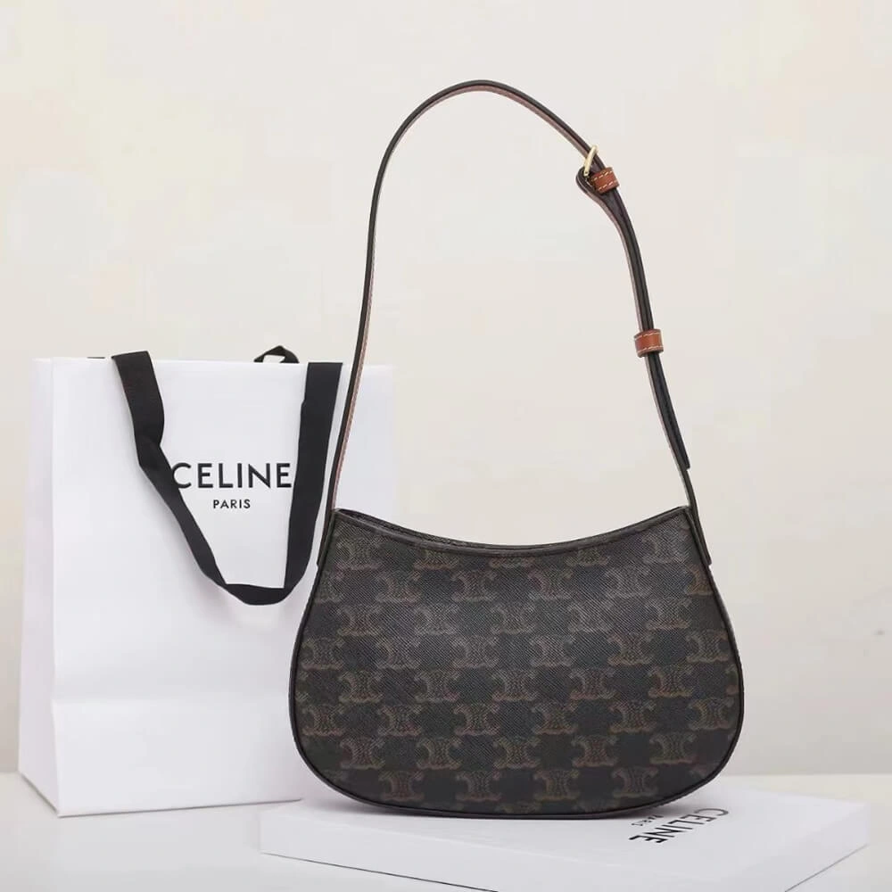 CELINE MEDIUM TILLY BAG in Triomphe canvas and calfskin Lightweight 2506