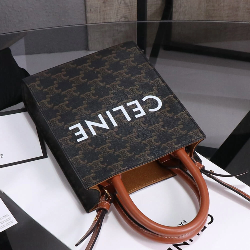 CELINE Mini Vertical Cabas IN Triomphe Canvas with Celine print Refined 2470