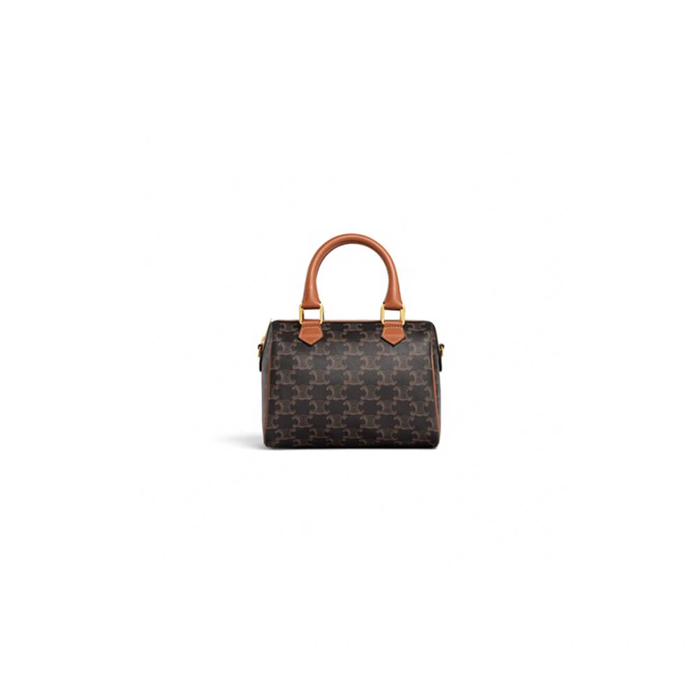 Fashionable CELINE Small Boston IN Triomphe Canvas and calfskin 2473
