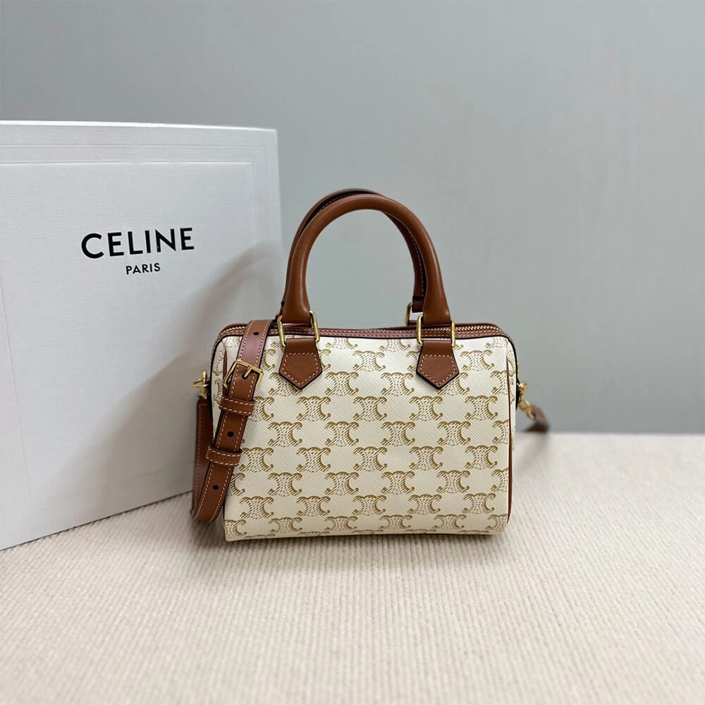 DailyWear CELINE Small Boston IN Triomphe Canvas and calfskin 2558