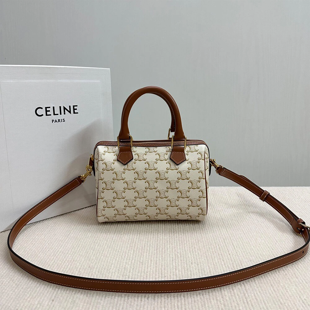 DailyWear CELINE Small Boston IN Triomphe Canvas and calfskin 2558