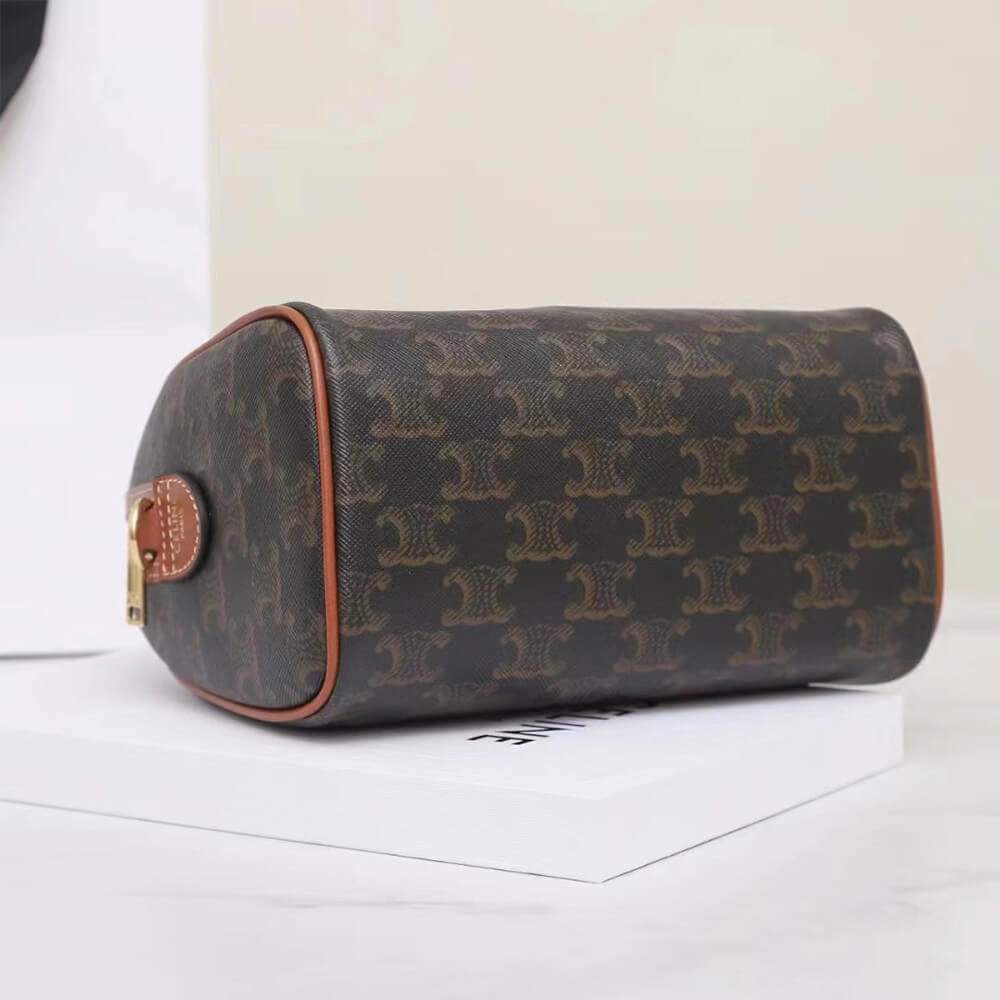 Fashionable CELINE Small Boston IN Triomphe Canvas and calfskin 2473
