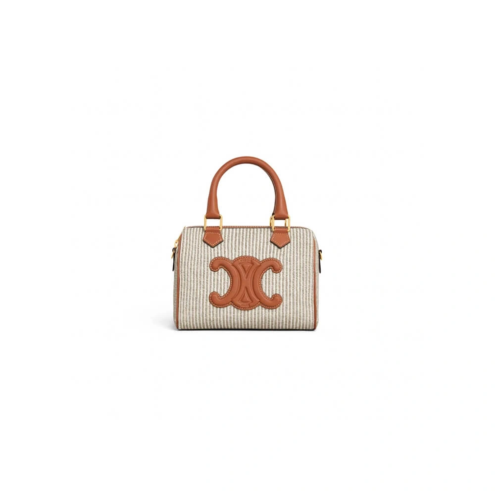 CELINE Small Boston cuir Triomphe in textile and calfskin Supportive 2492