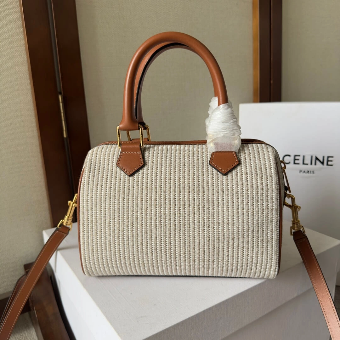 CELINE Small Boston cuir Triomphe in textile and calfskin Supportive 2492