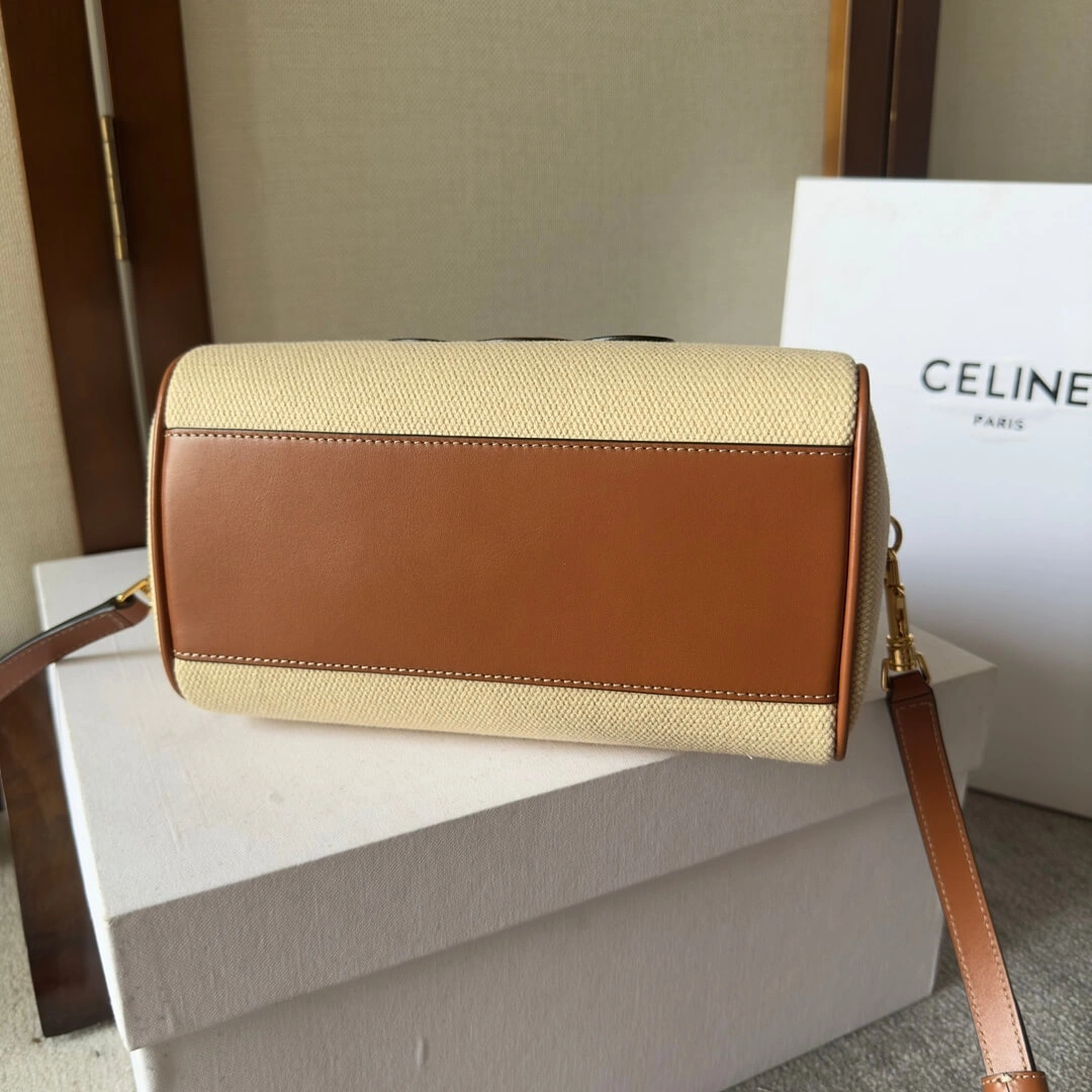 CELINE Small Boston cuir Triomphe in textile and calfskin Durable 2540