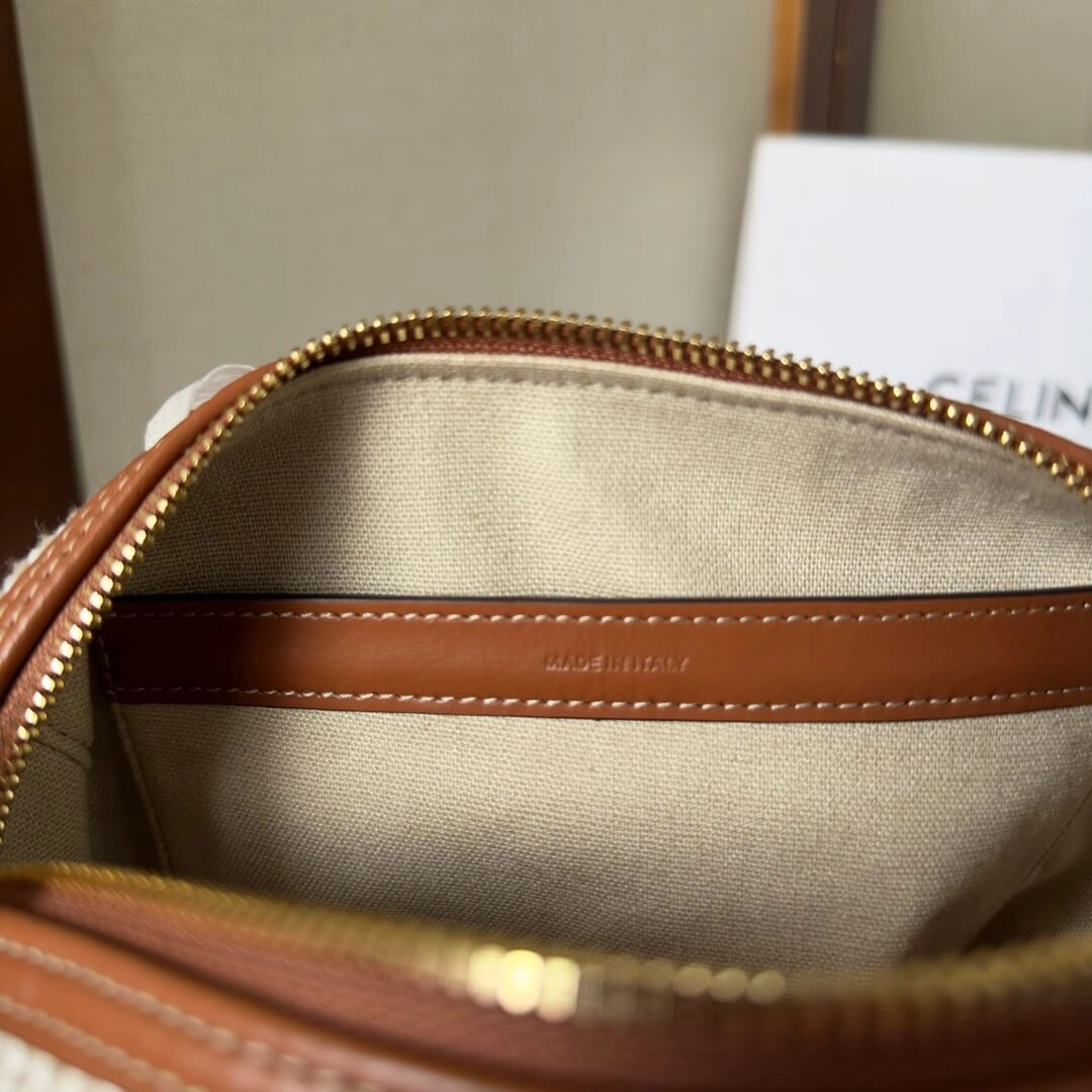 CELINE Small Boston cuir Triomphe in textile and calfskin Supportive 2492