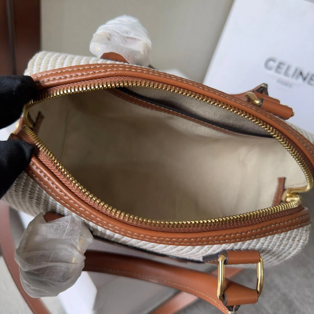 CELINE Small Boston cuir Triomphe in textile and calfskin Supportive 2492