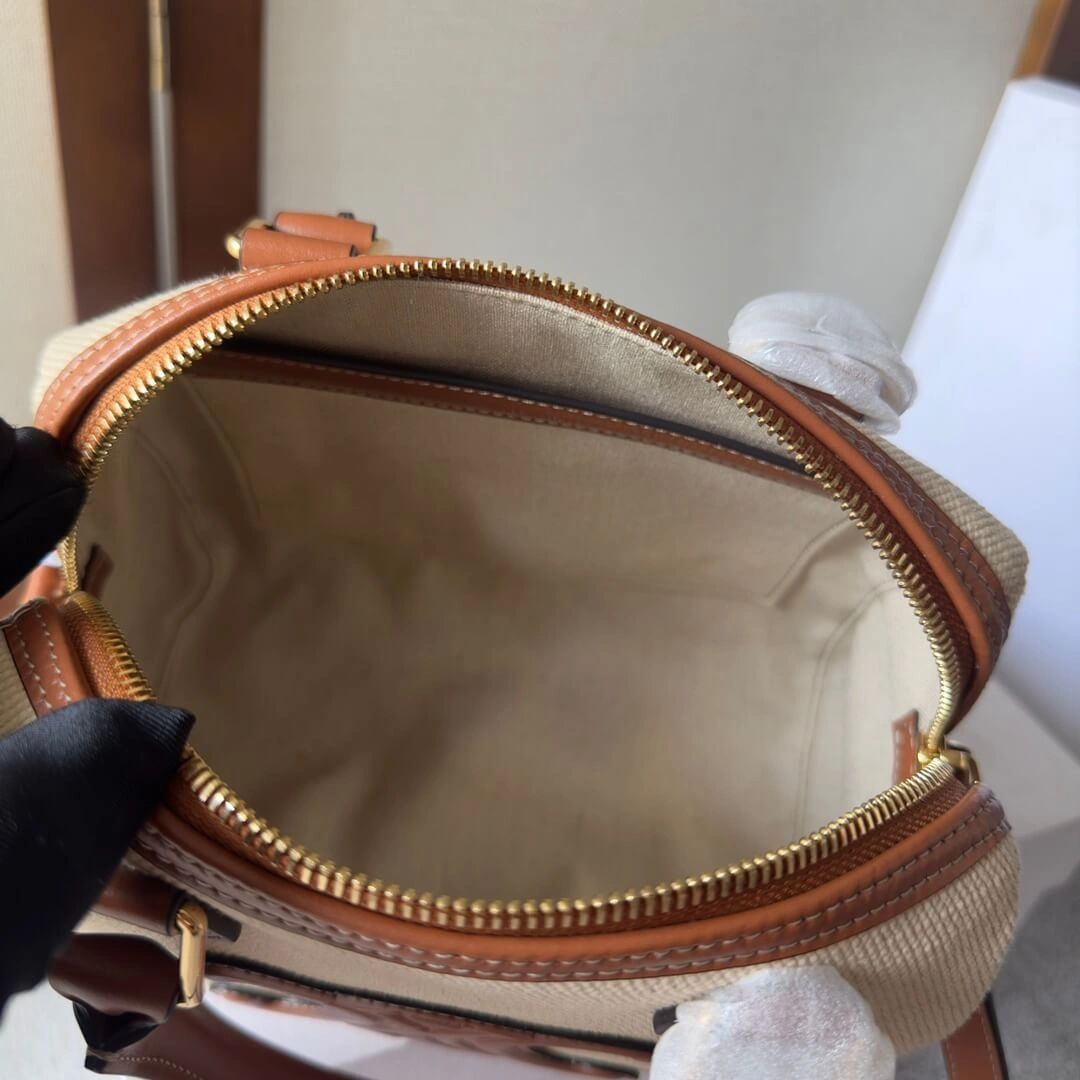 CELINE Small Boston cuir Triomphe in textile and calfskin Durable 2540