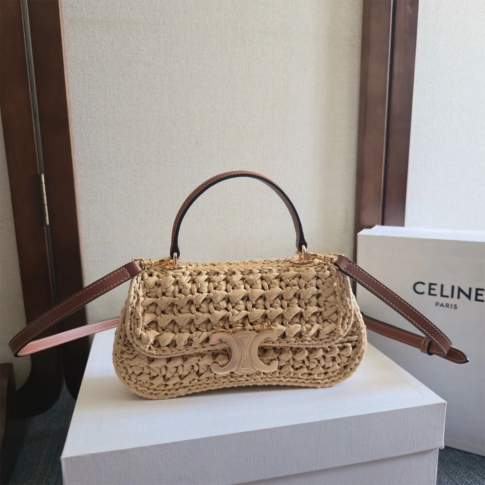 CELINE TEEN CELINE LOLA IN RAFFIA EFFECT TEXTILE(HIGH-END GRADE) Upgraded 2468