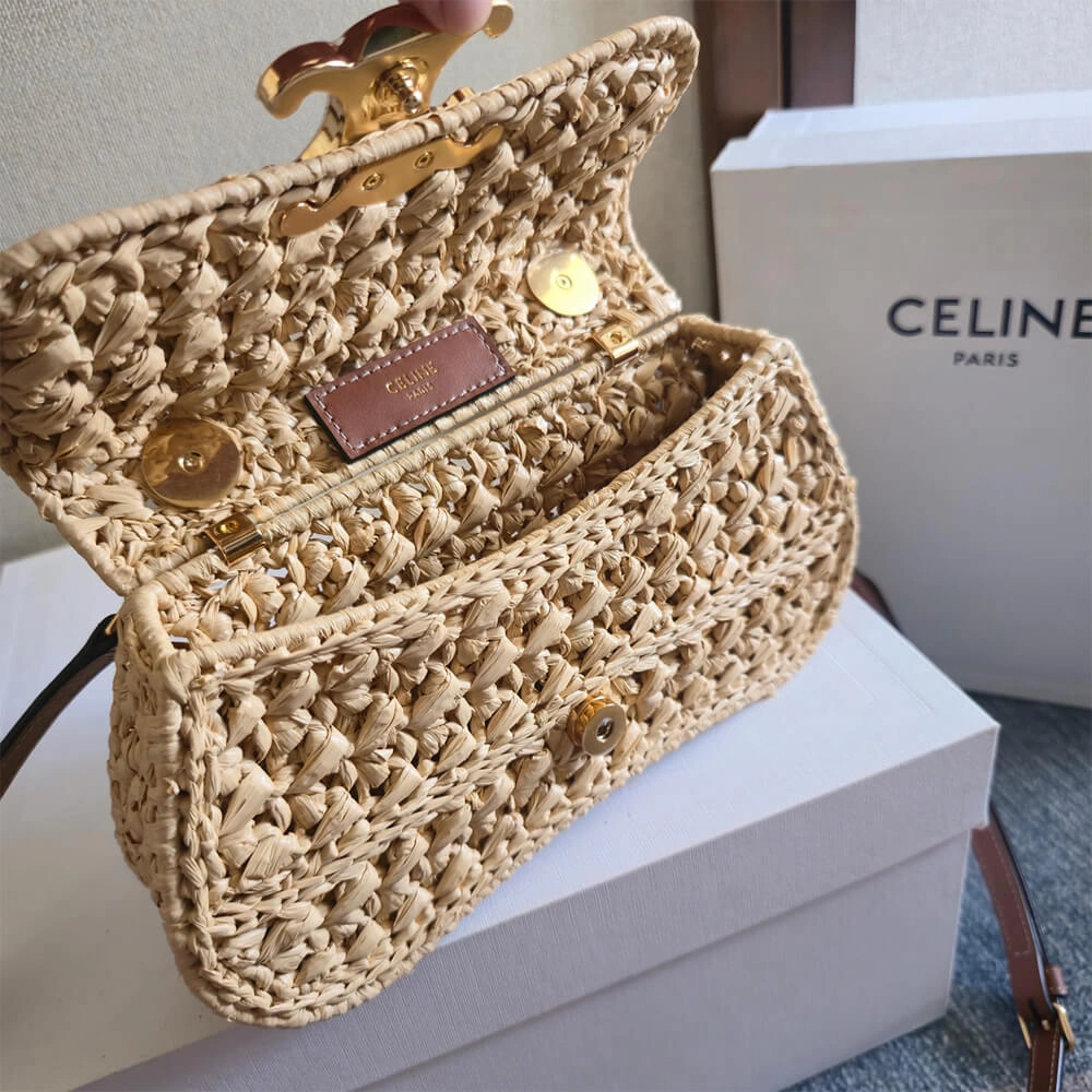 CELINE TEEN CELINE LOLA IN RAFFIA EFFECT TEXTILE(HIGH-END GRADE) Upgraded 2468