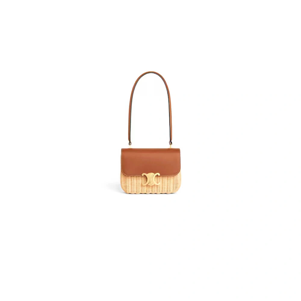 Premium CELINE TEEN GARANCE BAG IN WICKER AND NATURAL CALFSKIN(HIGH-END GRADE) 2533