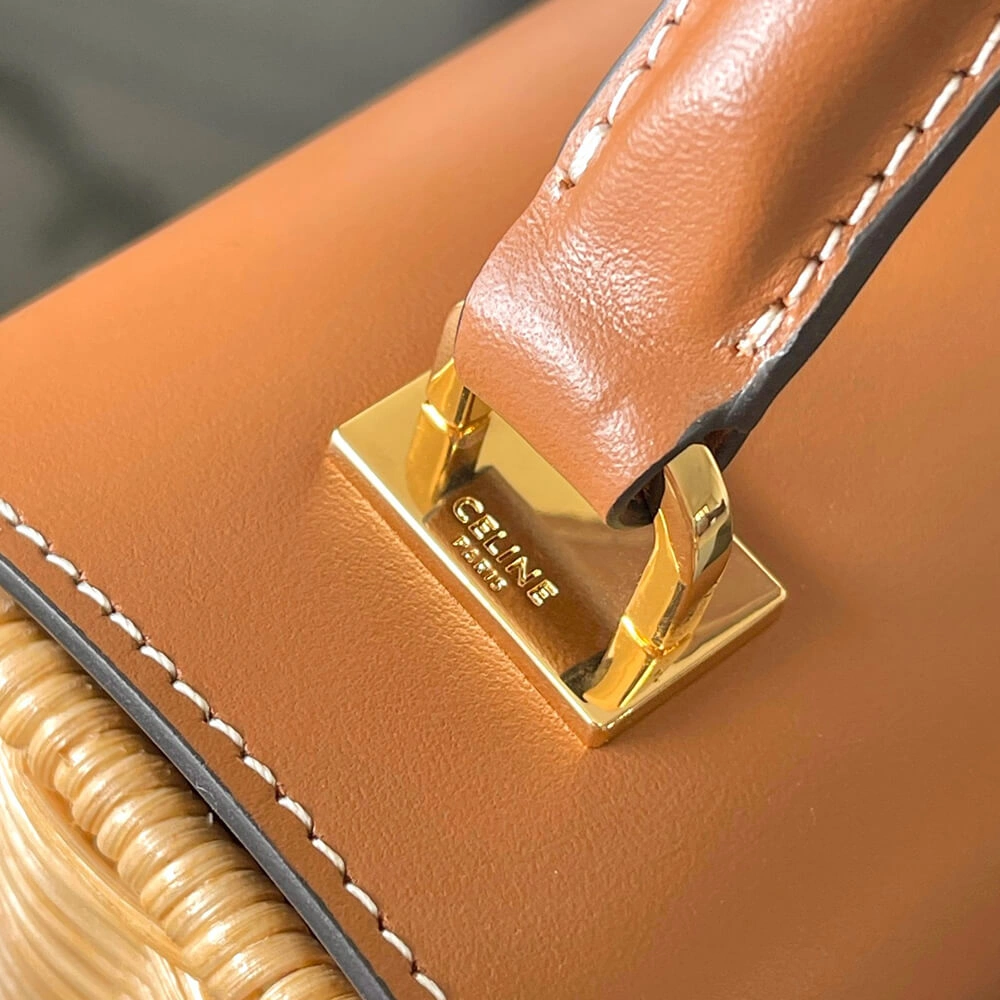 Premium CELINE TEEN GARANCE BAG IN WICKER AND NATURAL CALFSKIN(HIGH-END GRADE) 2533