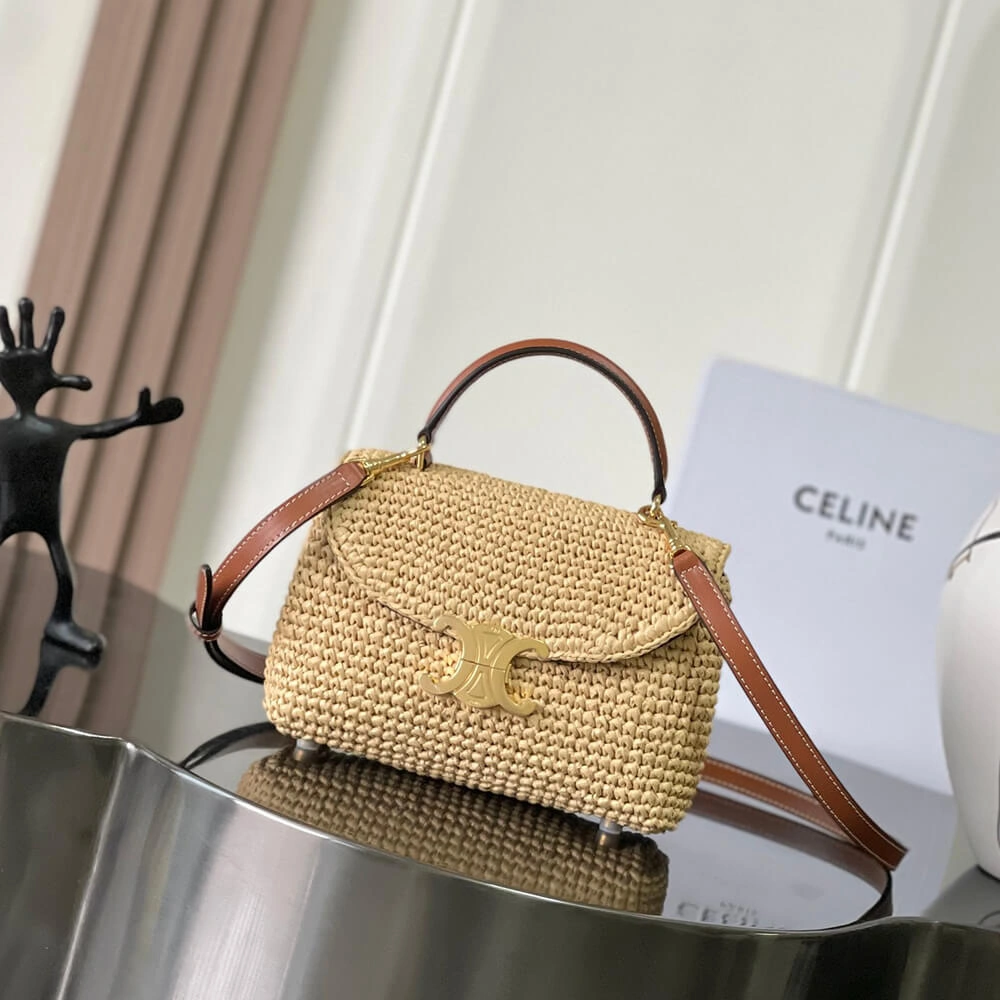 EyeCatching CELINE TEEN NINO BAG IN Raffia and calfskin(HIGH-END GRADE) 2556