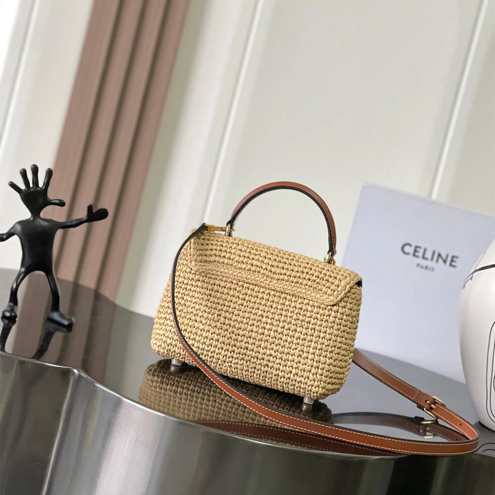 EyeCatching CELINE TEEN NINO BAG IN Raffia and calfskin(HIGH-END GRADE) 2556