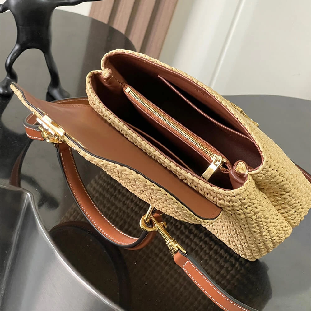 EyeCatching CELINE TEEN NINO BAG IN Raffia and calfskin(HIGH-END GRADE) 2556