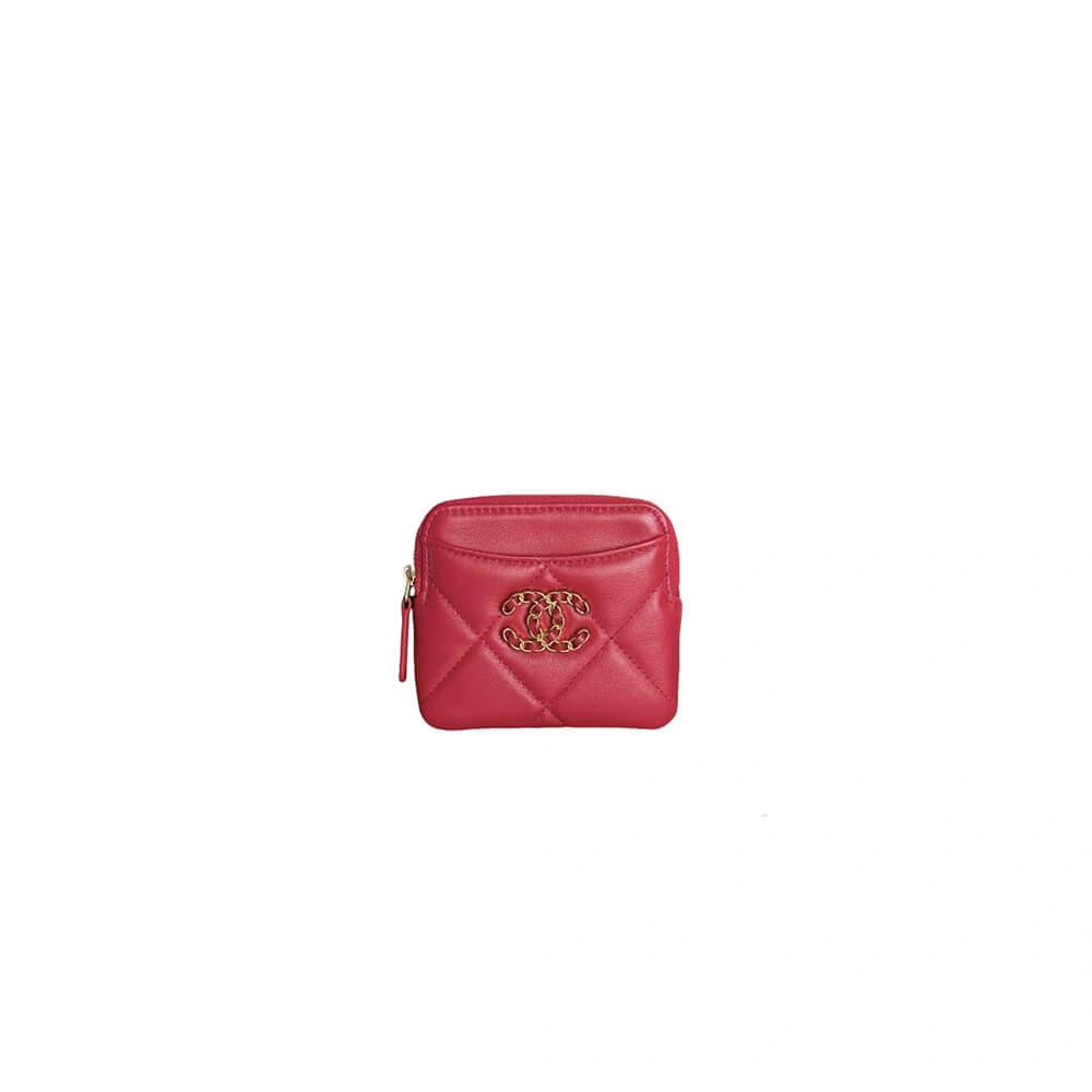 CHANEL 19 Zipper Coin Wallet Durable 1294