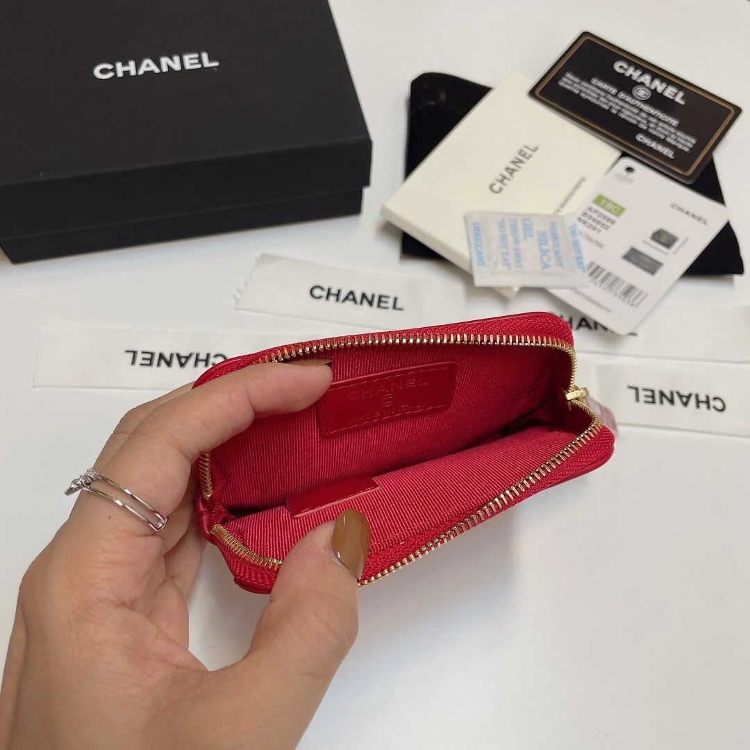 CHANEL 19 Zipper Coin Wallet Durable 1294