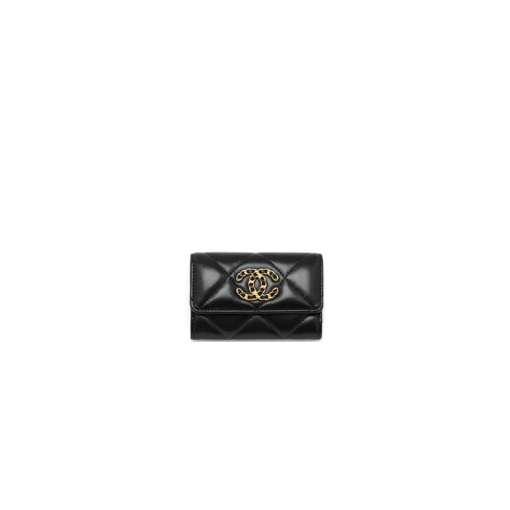 Comfortable CHANEL 19 card holder with flap 1367