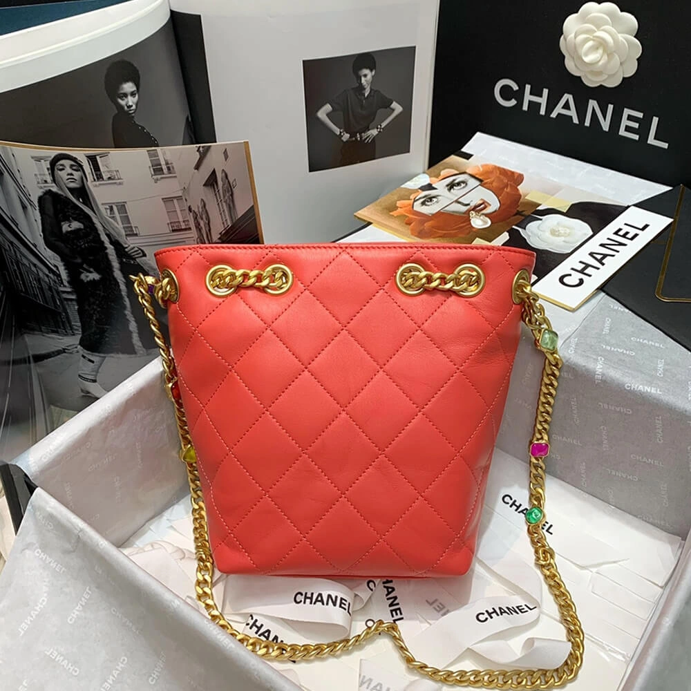 Bright CHANEL Drawstring Bag 1685