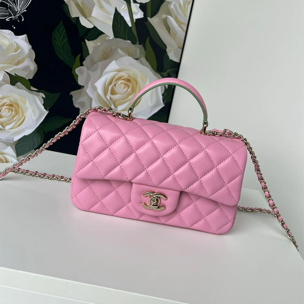 CHANEL Mini  Handbag With Top Handle Unisex 1378