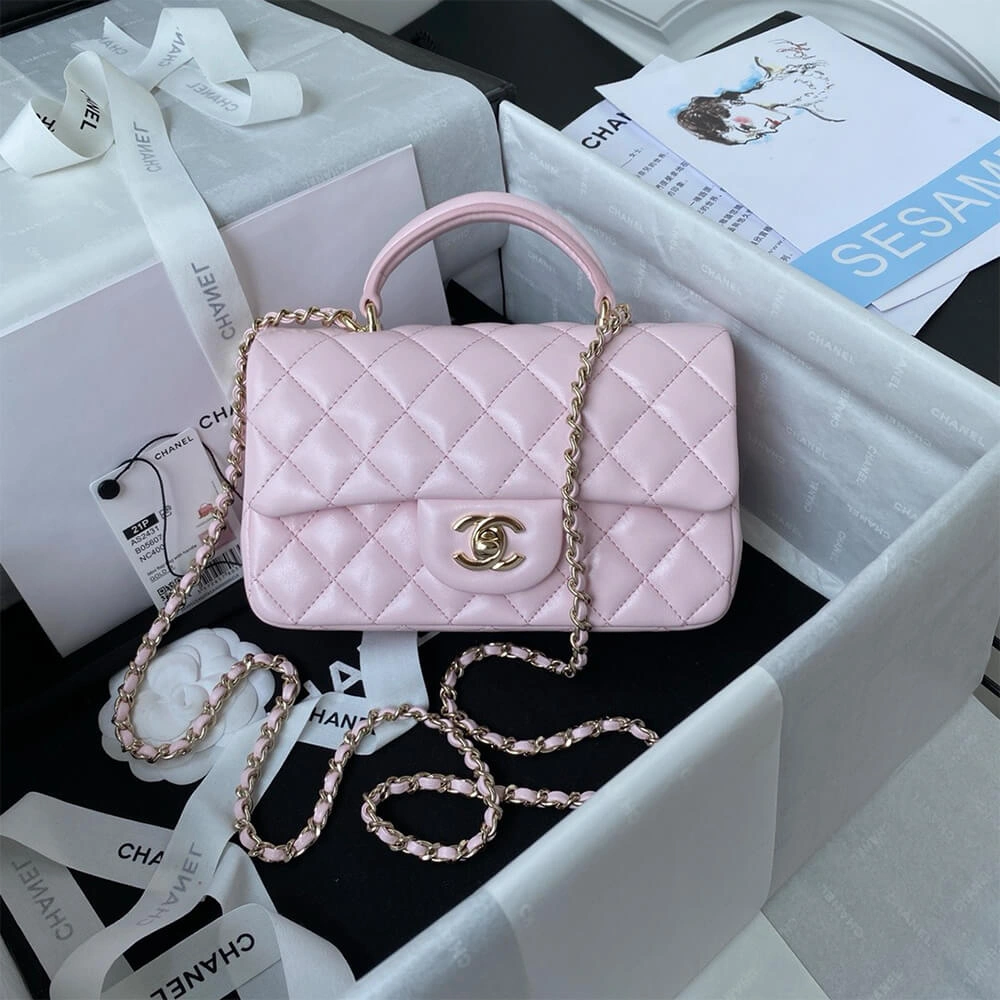 CHANEL Mini  Handbag With Top Handle Soft 1386