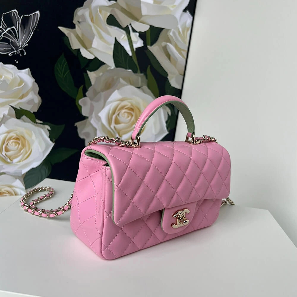CHANEL Mini  Handbag With Top Handle Unisex 1378