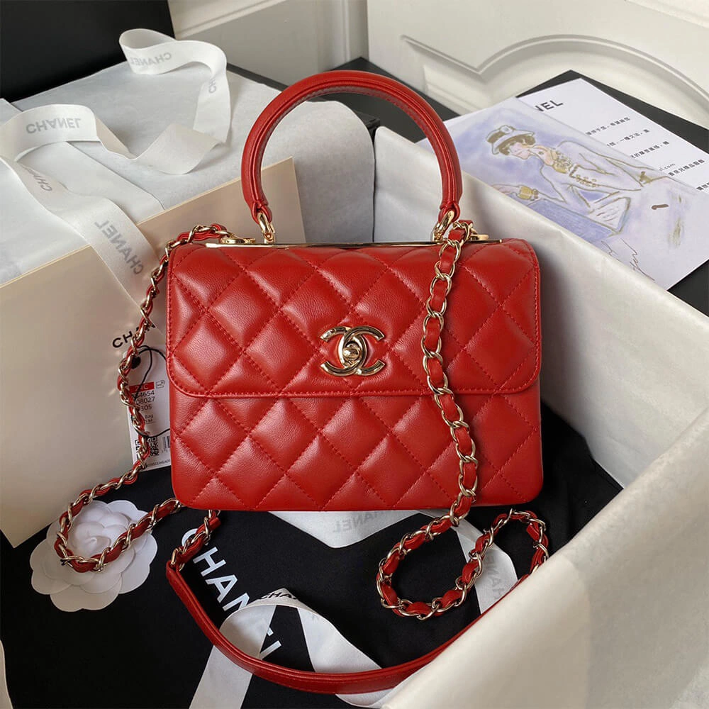 CHANEL Mini Flap Bag with Top Handle(HIGH-END GRADE) Reliable 1501