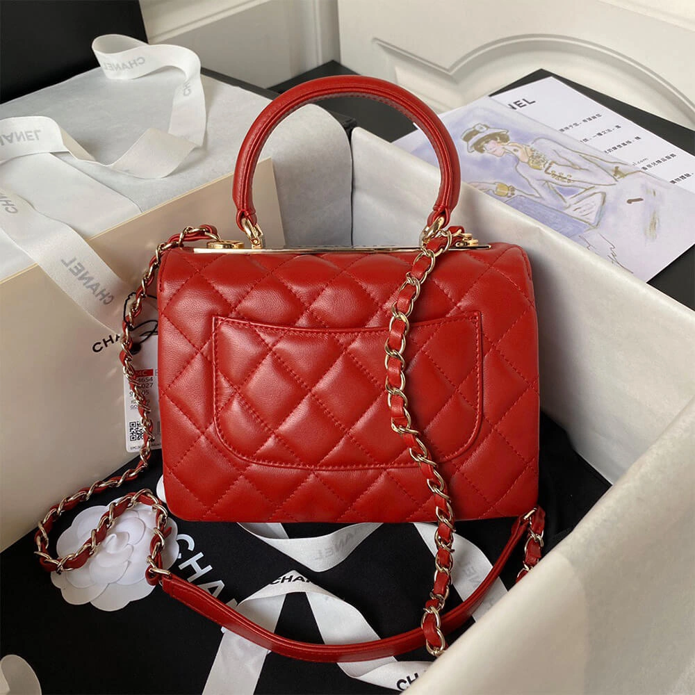 CHANEL Mini Flap Bag with Top Handle(HIGH-END GRADE) Reliable 1501