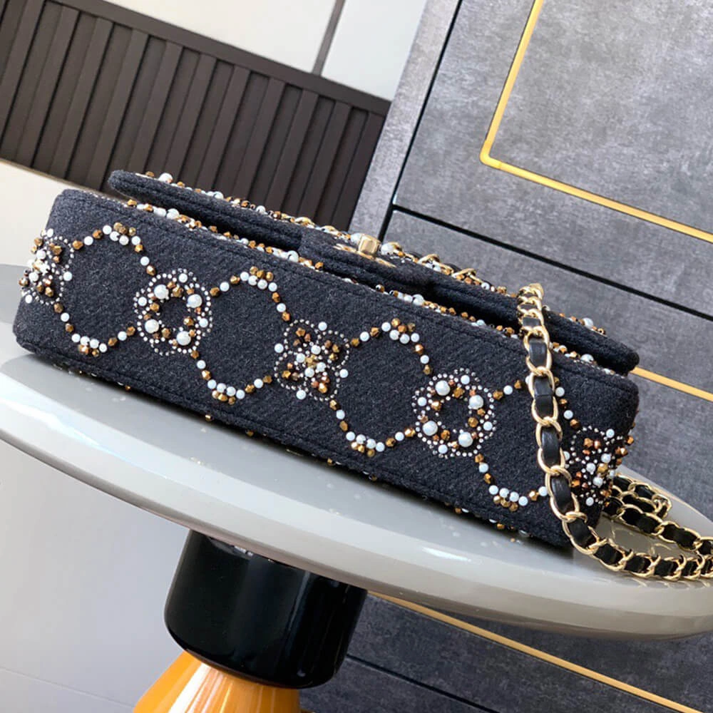 CHANEL Pearl  Double Flap Handbag(HIGH-END GRADE) Durable 1628