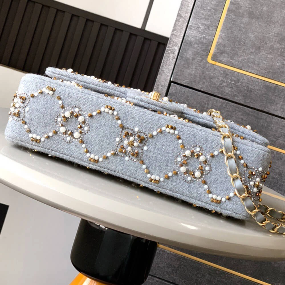 Sleek CHANEL Pearl  Double Flap Handbag(HIGH-END GRADE) 1595