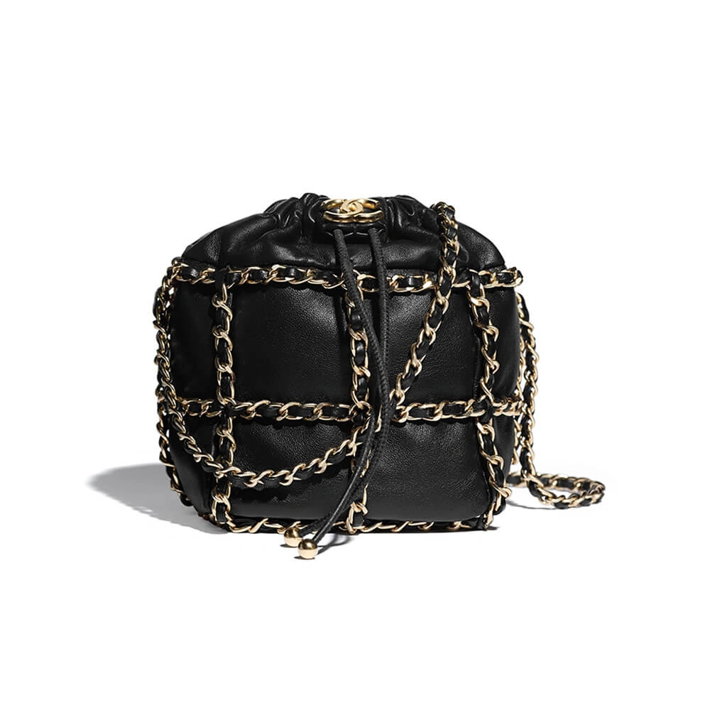 Effortless CHANEL Small Drawstring Bag 1687