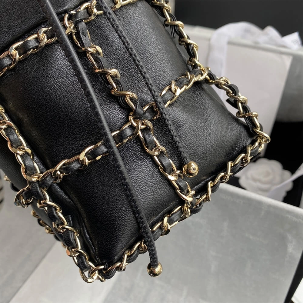 Effortless CHANEL Small Drawstring Bag 1687