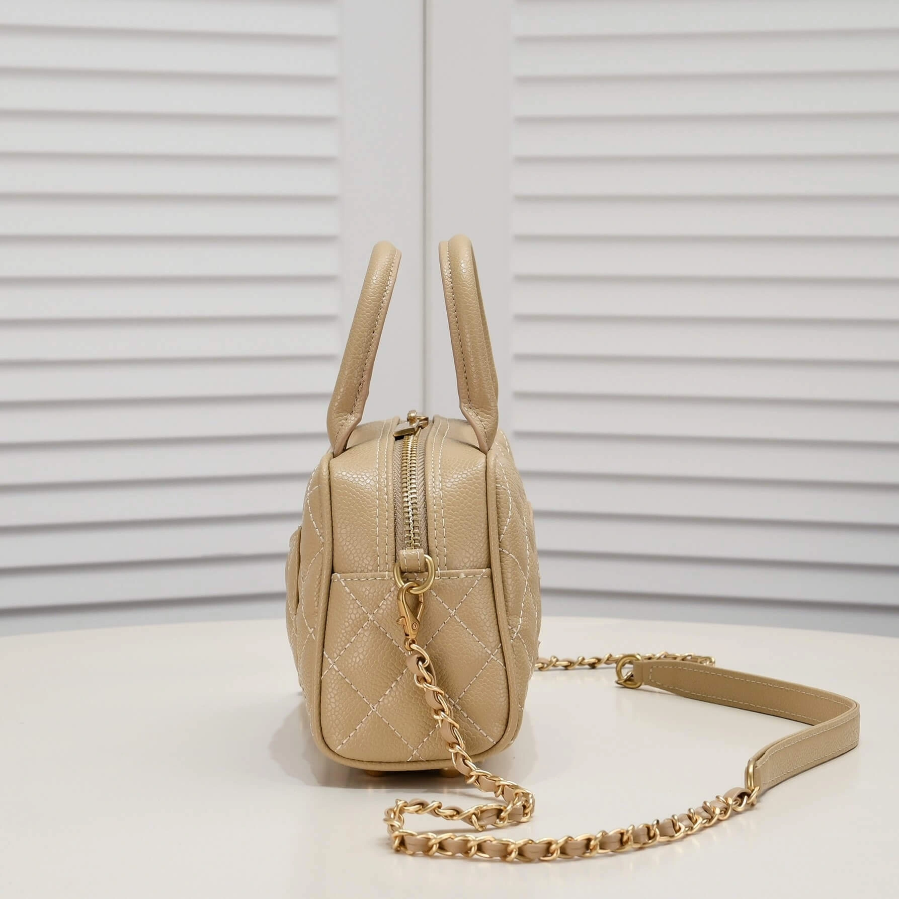 Breathable CHANEL Small Vintage Boston Bag 1481