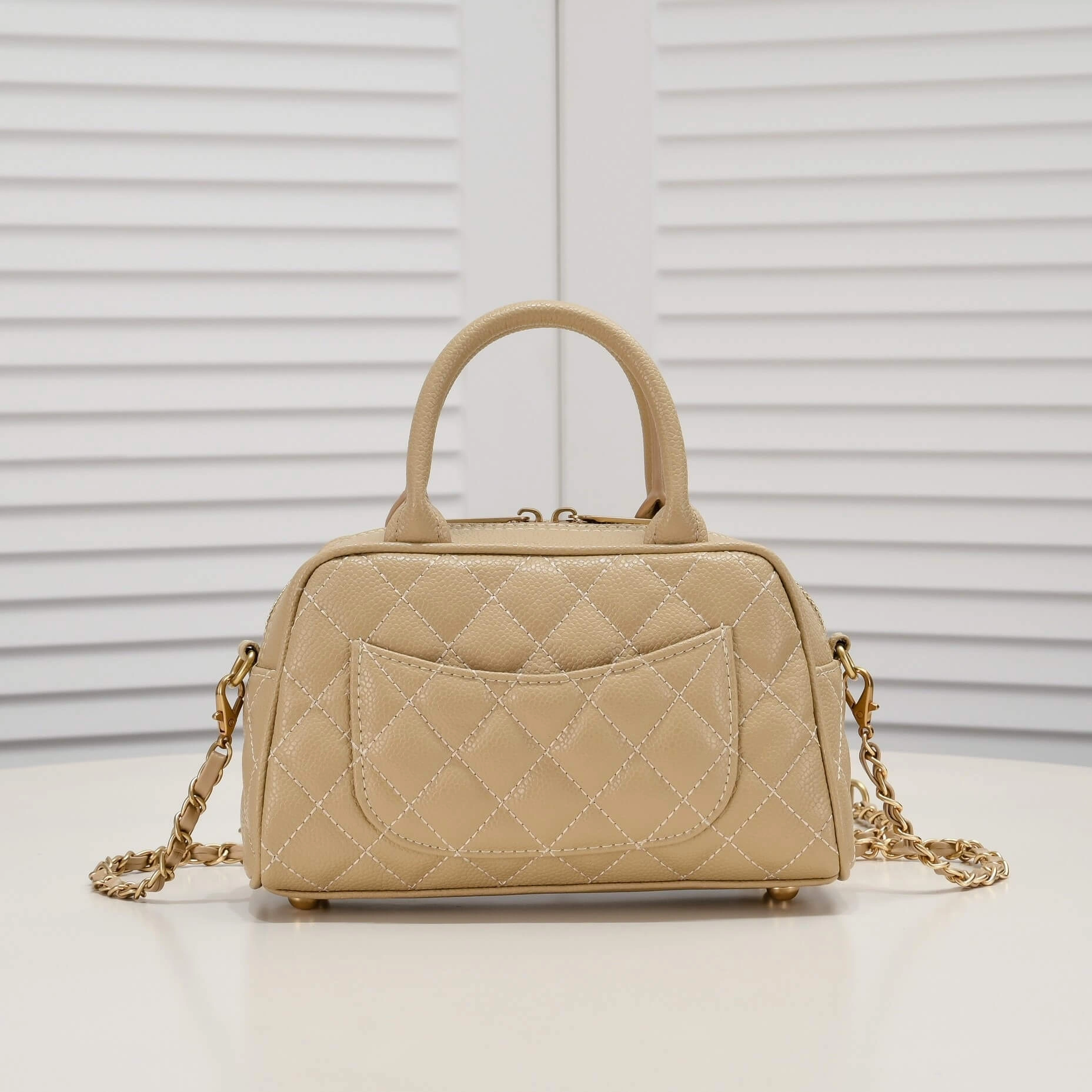 Breathable CHANEL Small Vintage Boston Bag 1481
