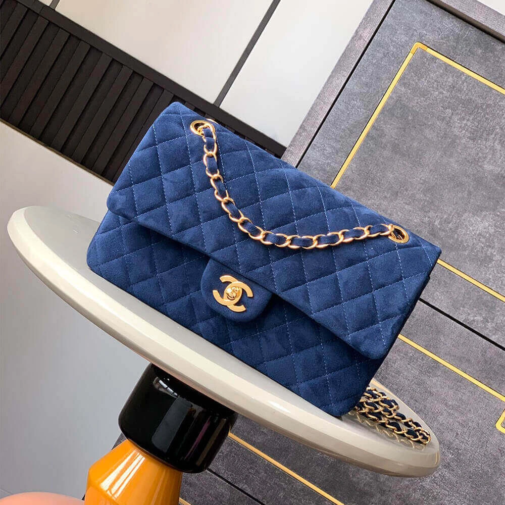 CHANEL Suede  Double Flap Handbag(HIGH-END GRADE) Functional 1613