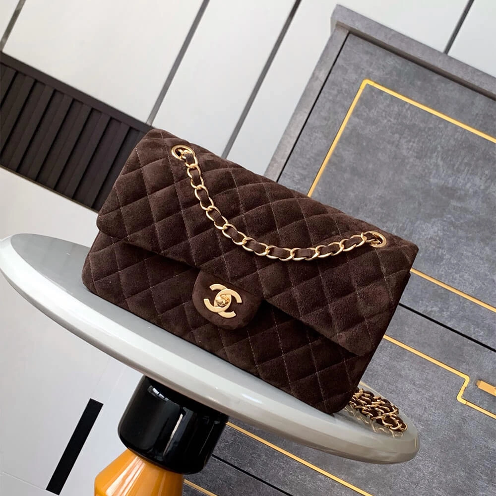 CHANEL Suede  Double Flap Handbag(HIGH-END GRADE) TopPick 1588