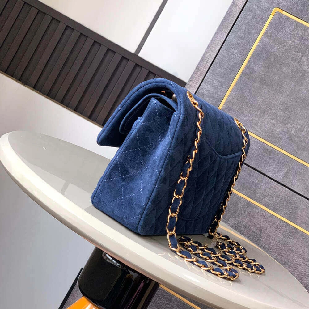 CHANEL Suede  Double Flap Handbag(HIGH-END GRADE) Functional 1613