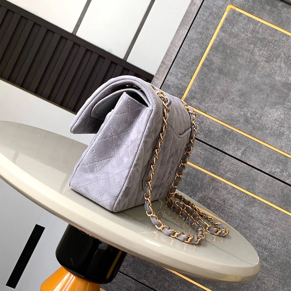 CHANEL Suede  Double Flap Handbag(HIGH-END GRADE) Tailored 1607