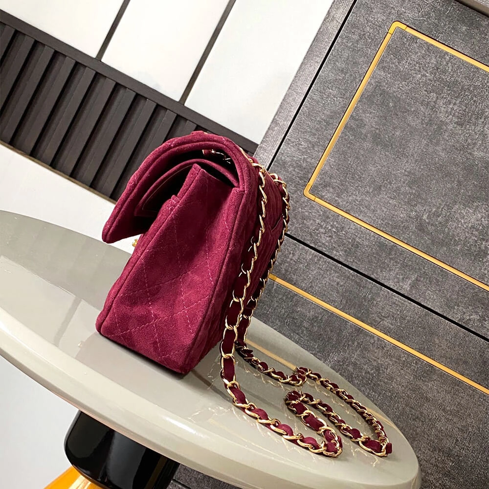 HighQuality CHANEL Suede  Double Flap Handbag(HIGH-END GRADE) 1612