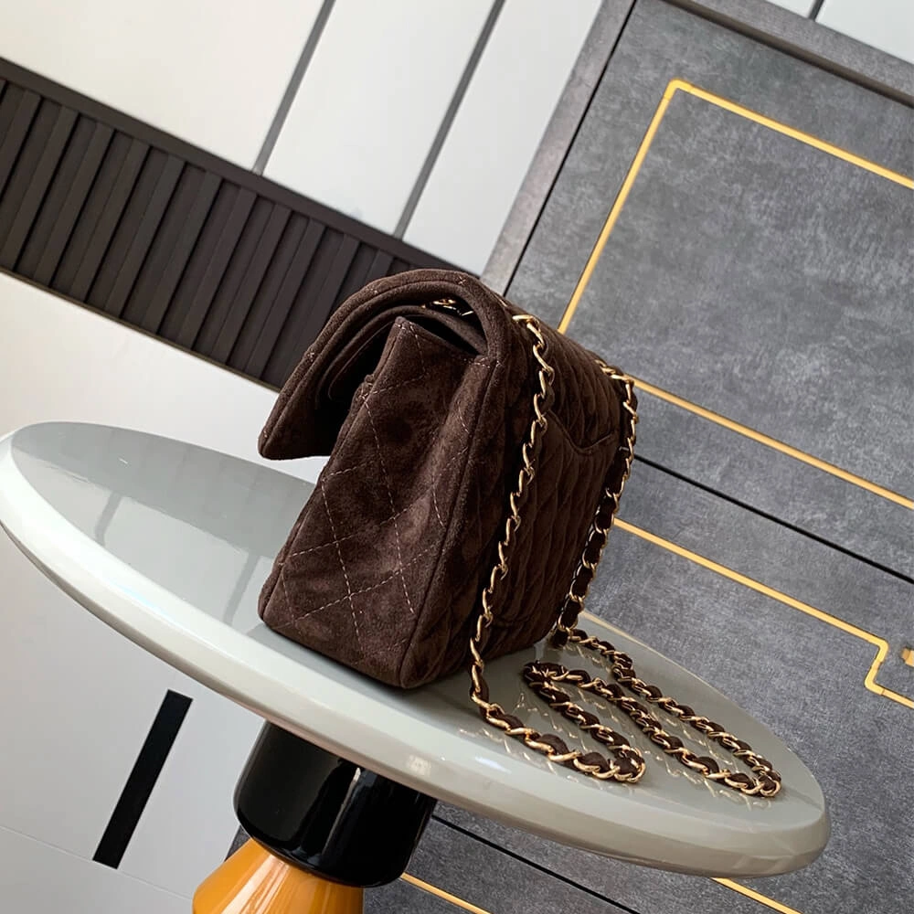 CHANEL Suede  Double Flap Handbag(HIGH-END GRADE) TopPick 1588