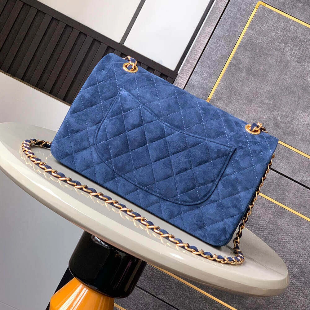CHANEL Suede  Double Flap Handbag(HIGH-END GRADE) Functional 1613