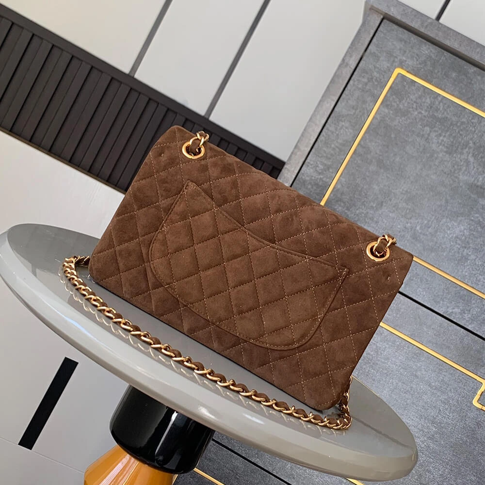 Versatile CHANEL Suede  Double Flap Handbag(HIGH-END GRADE) 1598