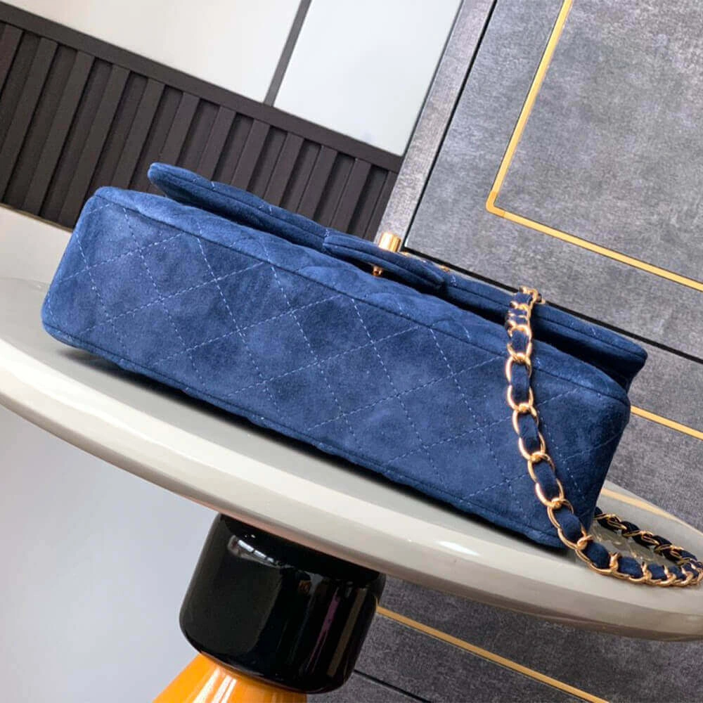 CHANEL Suede  Double Flap Handbag(HIGH-END GRADE) Functional 1613